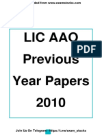 LIC AAO Question Paper 2010 PDF @exam - Stocks