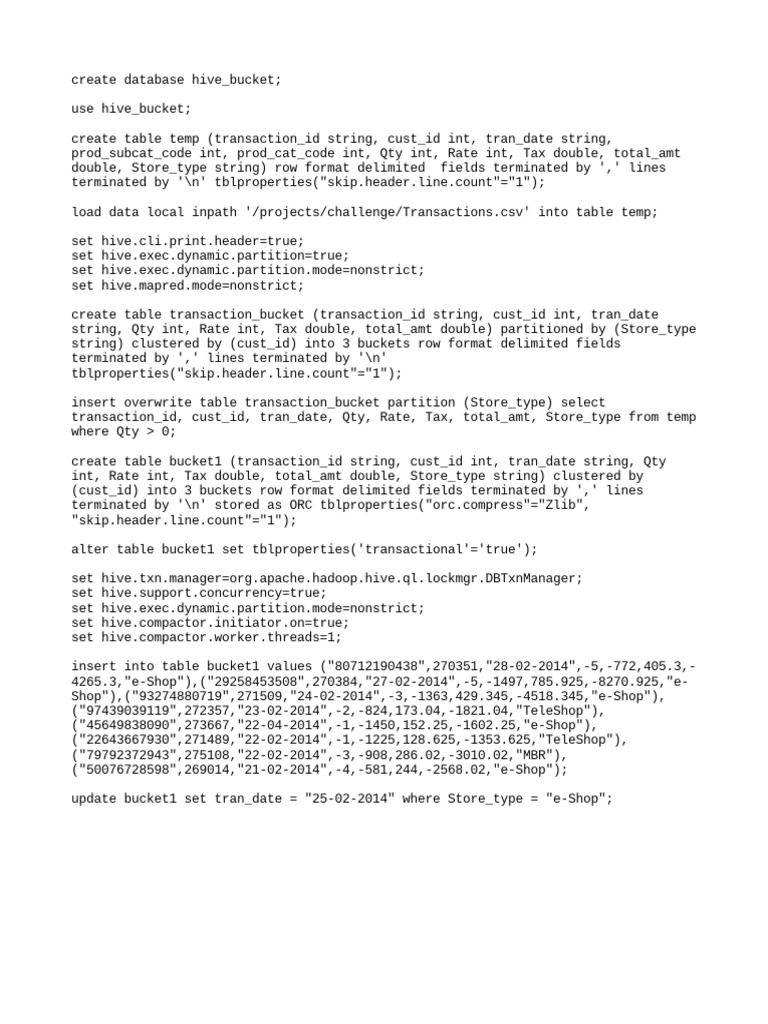 HiveHands On Bucketing table PDF