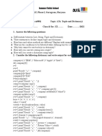 Python Dictionary and Tuple