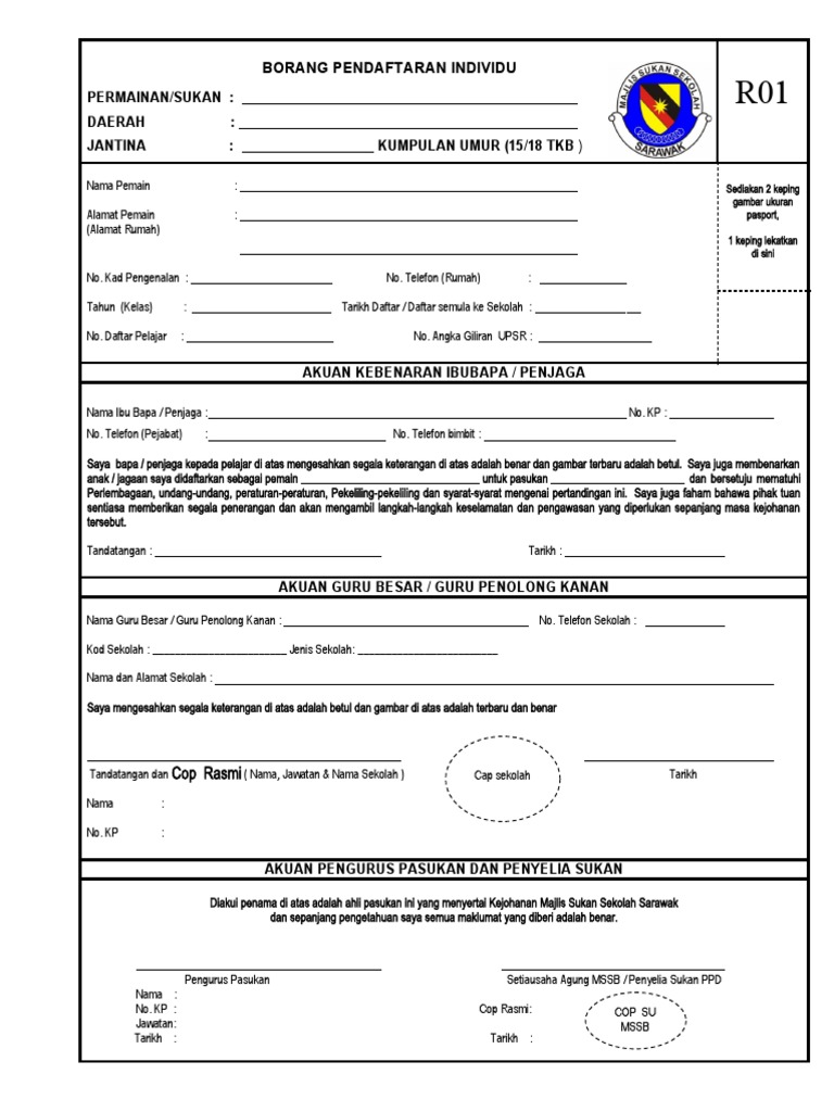 Borang ro1 mss sarawak pdf