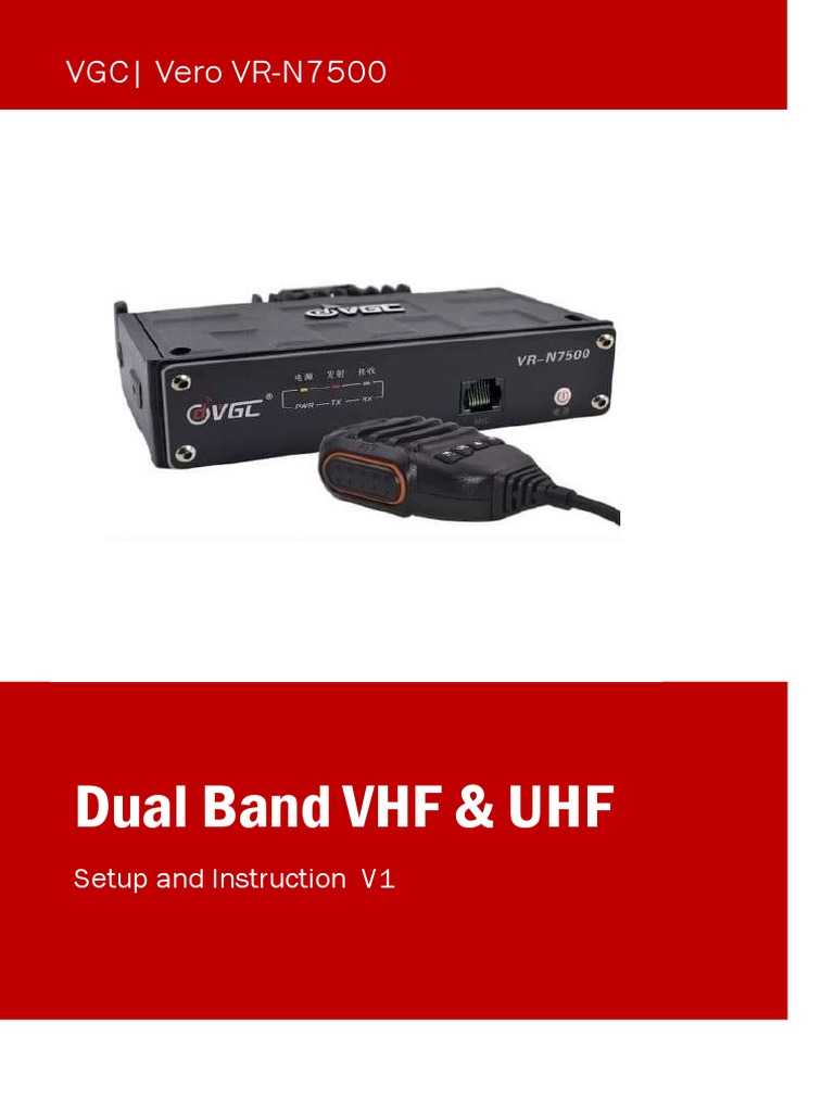 Setup and Instruction Manual for the Vero VGC VRN7500 Dual