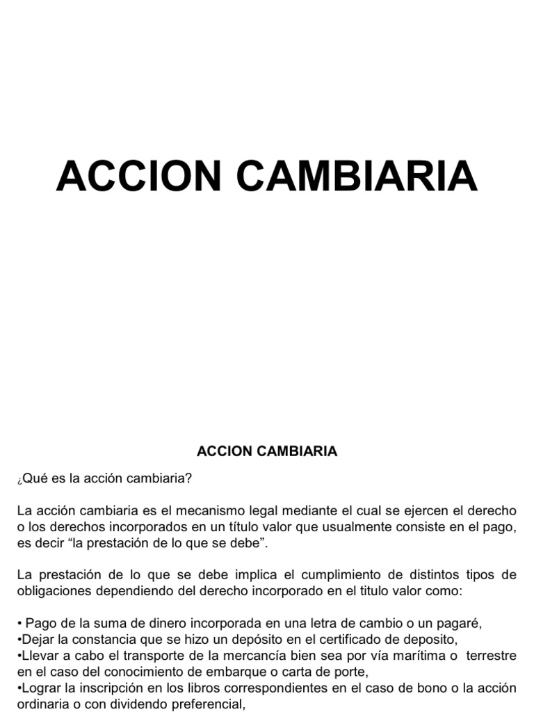 Acción cambiaria