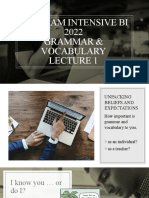 Program Intensive BI 2022 Grammar & Vocabulary Lecture 1