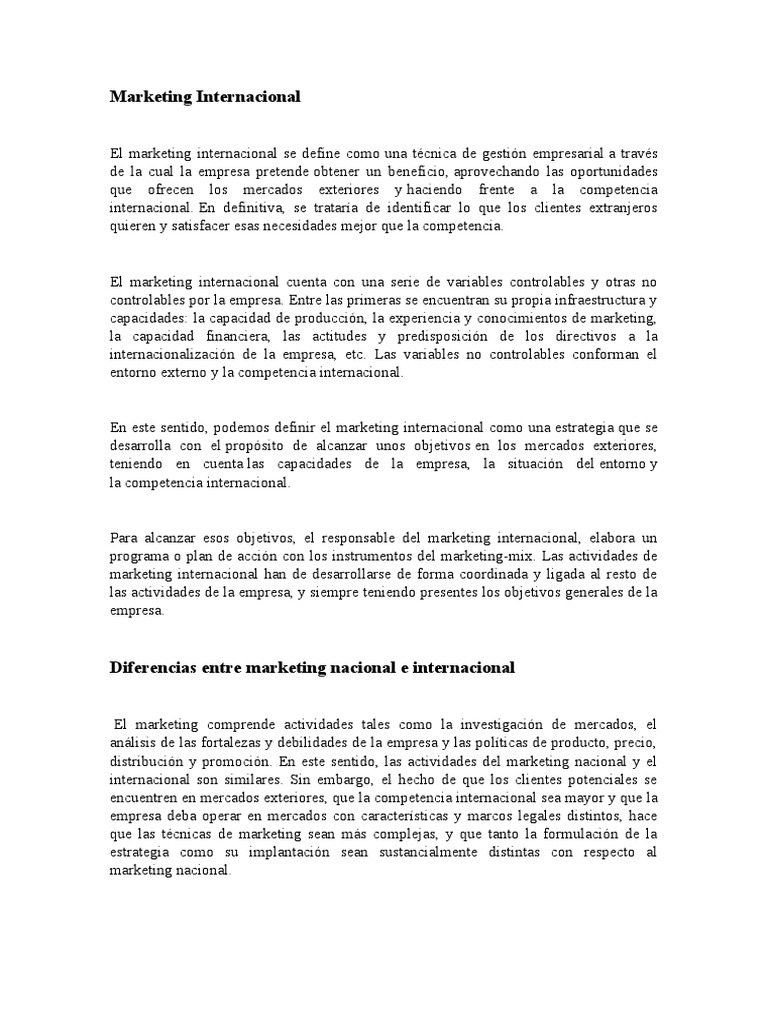 Estrategias de Marketing Internacional | PDF | Marketing | Mercado ...