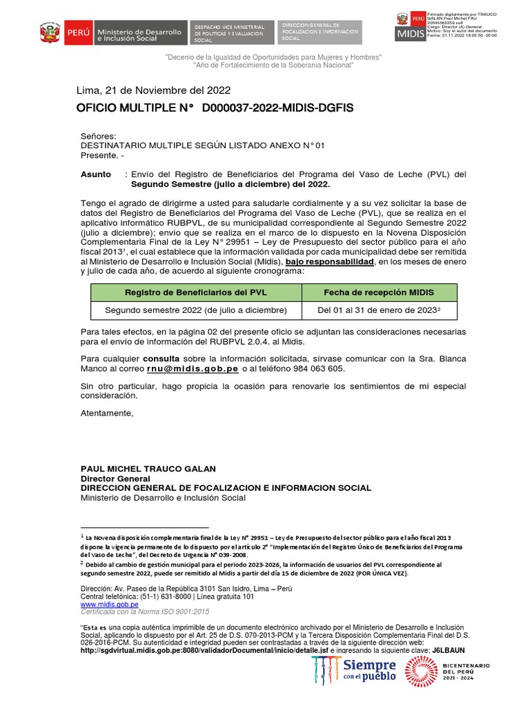 Ley 27240 PDF Perú Lima