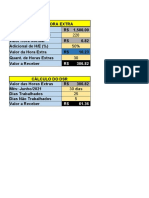 Cálculo de hora extra e DSR com salário de R$1.500