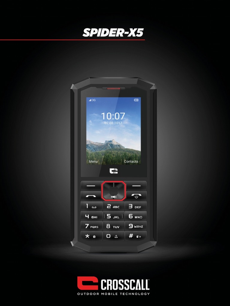 Téléphone Portable CROSSCALL SPIDER X5 Noir - 128 Mo - Fonctionnel Et Robuste