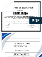 Certificate of Recognition