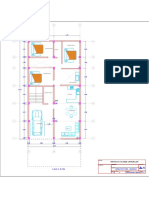 Plano de planta arquitectónica de vivienda unifamiliar de 8.45m x 16.75m