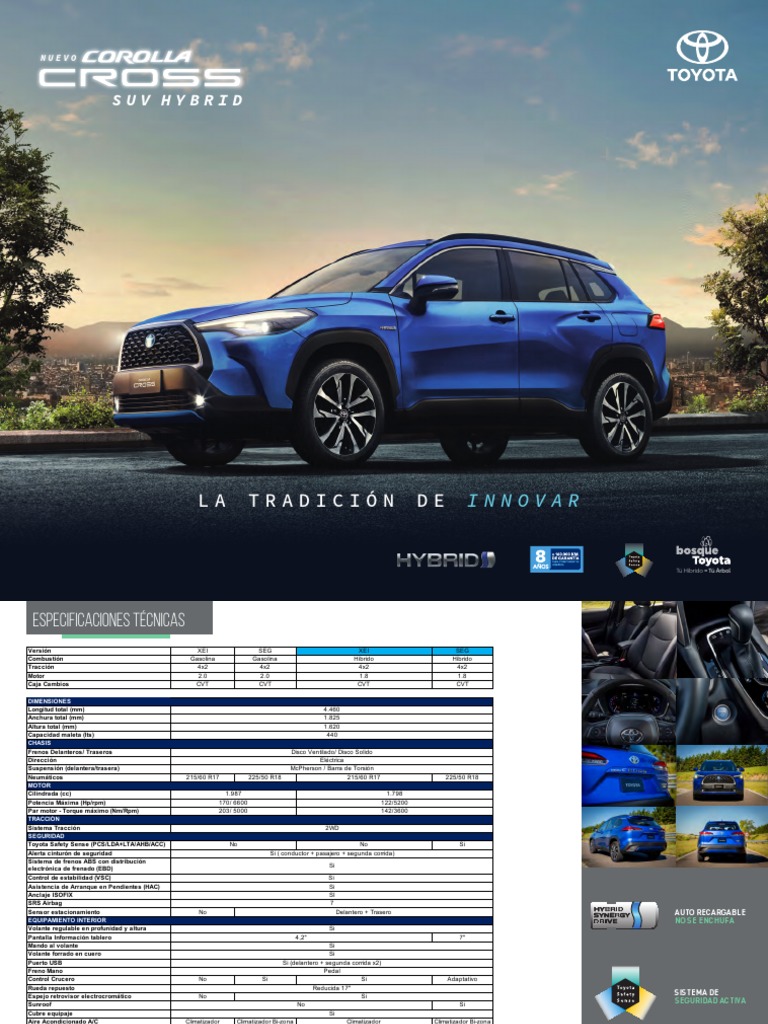 Ficha Tecnica Corolla Cross 2023 PDF