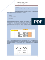 EJERCICIOS DE EXCEL 2007 Primera Parte Prof. Virginia Caccuri