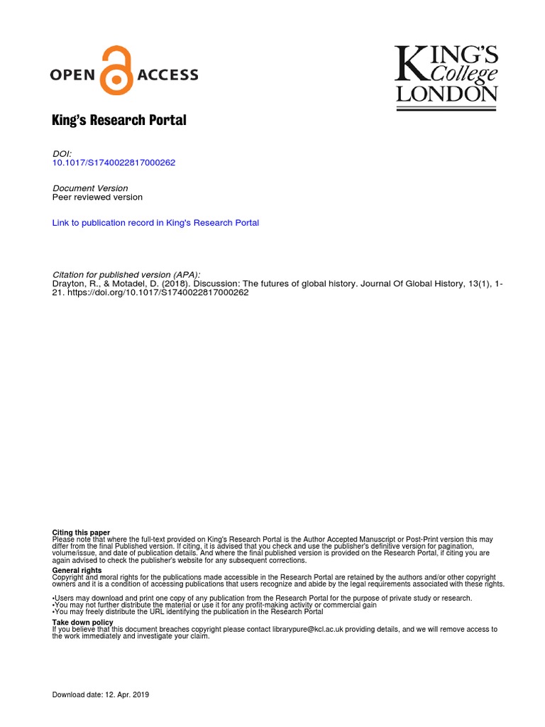 King s research portal peer reviewed version pdf world history