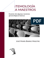 Barrio Maestre (2022) - Epistemología para Maestros. Examen de Algunas Nociones Gnoseológicas Básicas