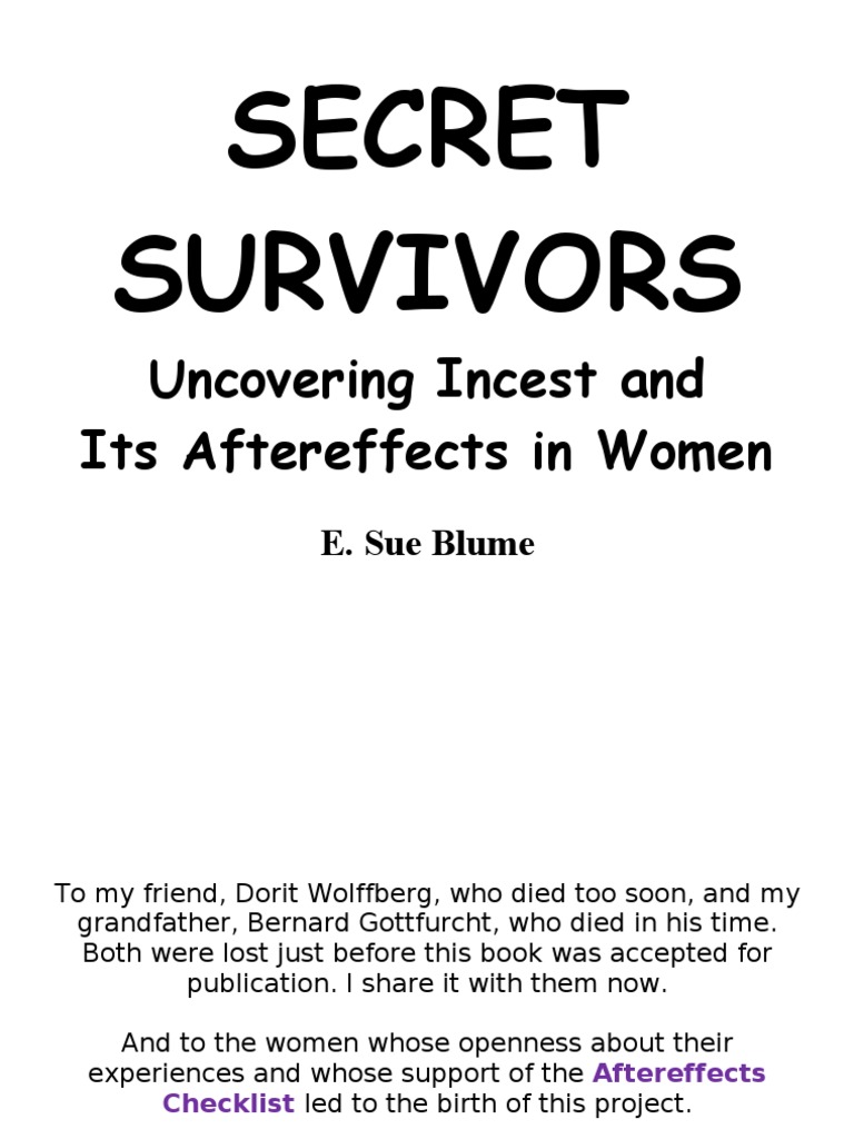 SECRET SURVIVORS Uncovering Incest and Its Aftereffects in Women PDF Incest Child Sexual Abuse