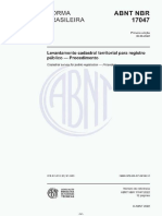 ABNT - NBR - 17047 - 2022 - Levantamento Cadastral Territorial para Registro Publico Procedimeto