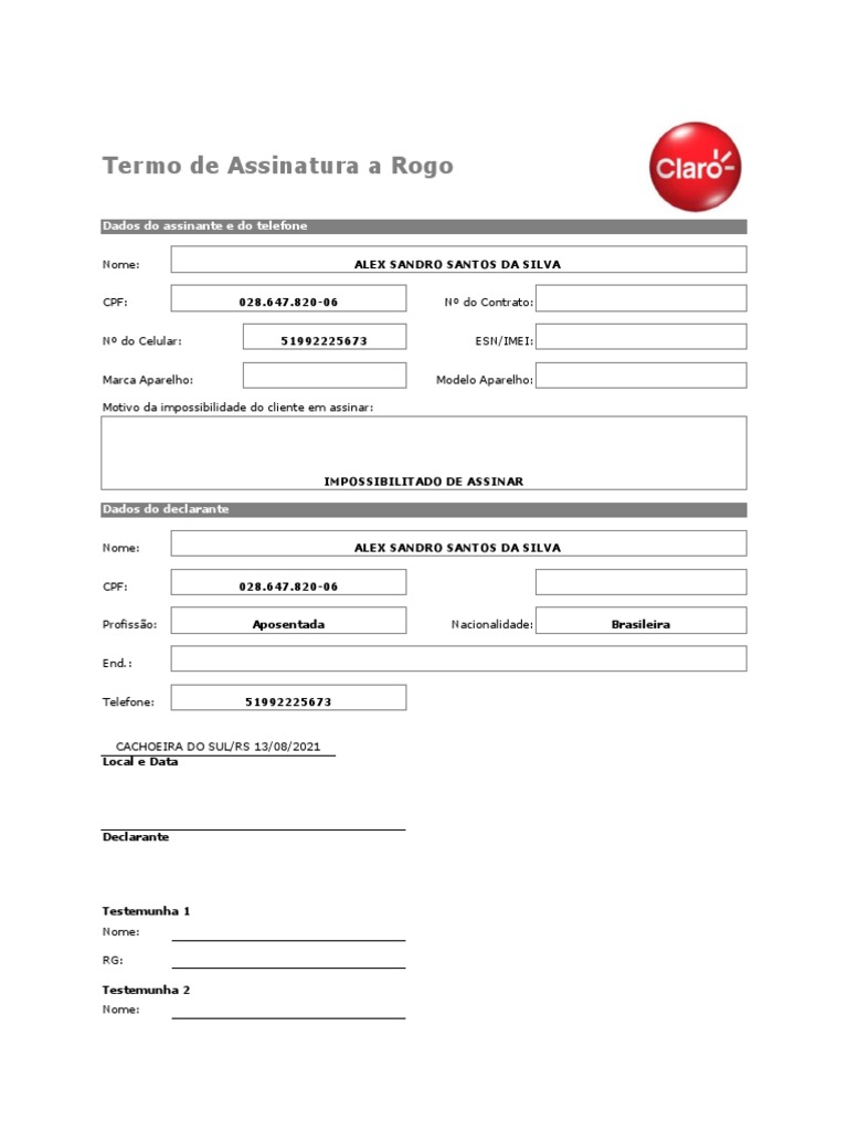 Termo de Assinatura a Rogo | PDF