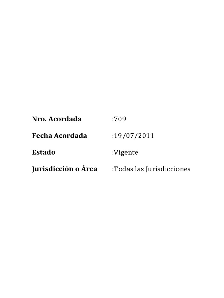 Acordada Nro 709-2011 | PDF | Mandato | Derecho penal