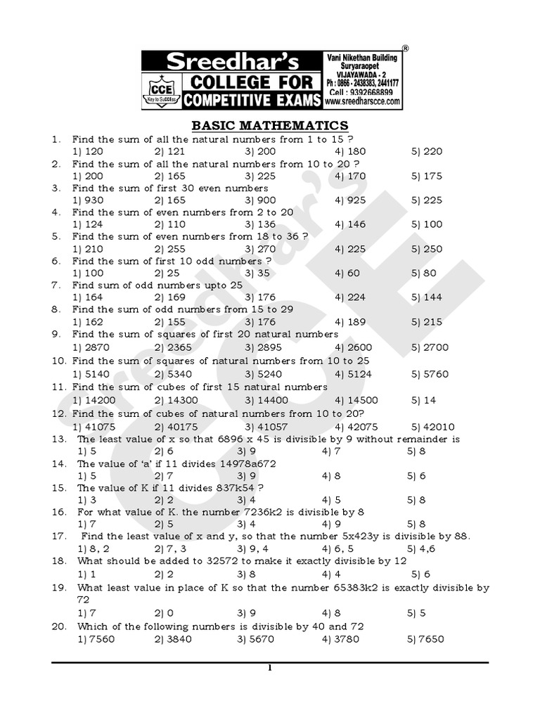 Arithmetic Basic Mathematics | PDF