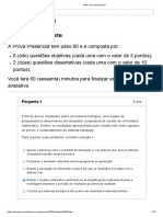 Prova presencial teste simulador sistemas biológicos