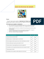 Cuestionario de Técnicas de Estudio