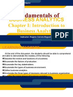 Buma 30083 Fundamentals of Business Analytics Chapter I