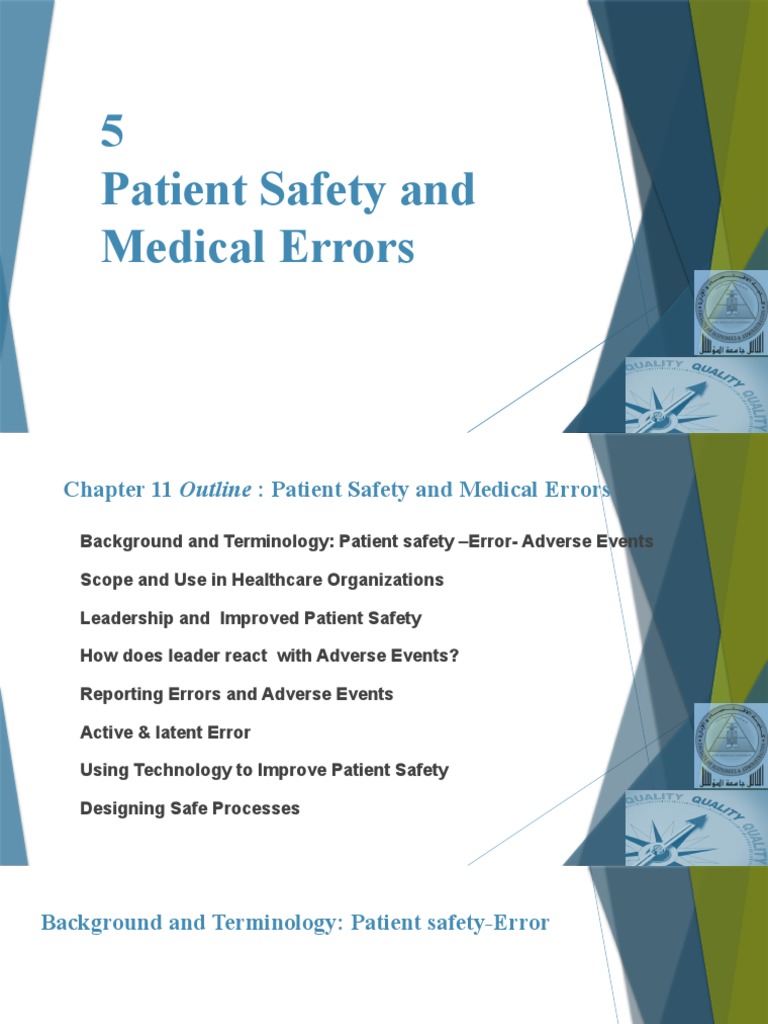 4 Patient Safety and Medical Errors DR Hoda PDF Patient Safety Medical Error