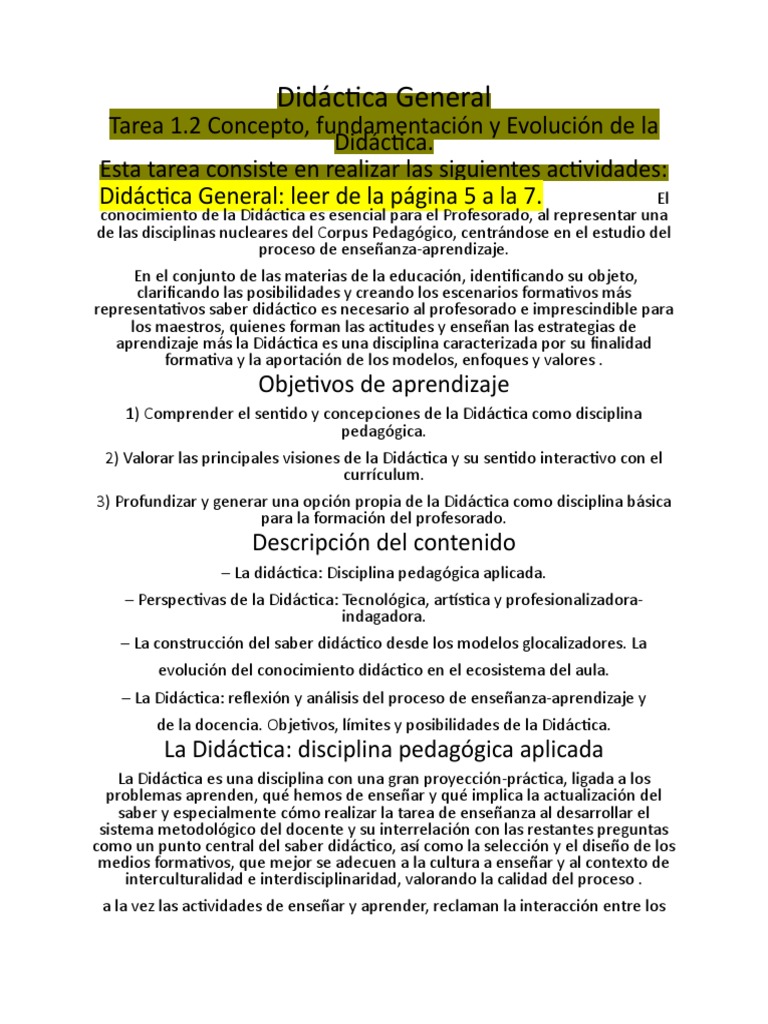 Didáctica General | PDF | Método de enseñanza | Maestros