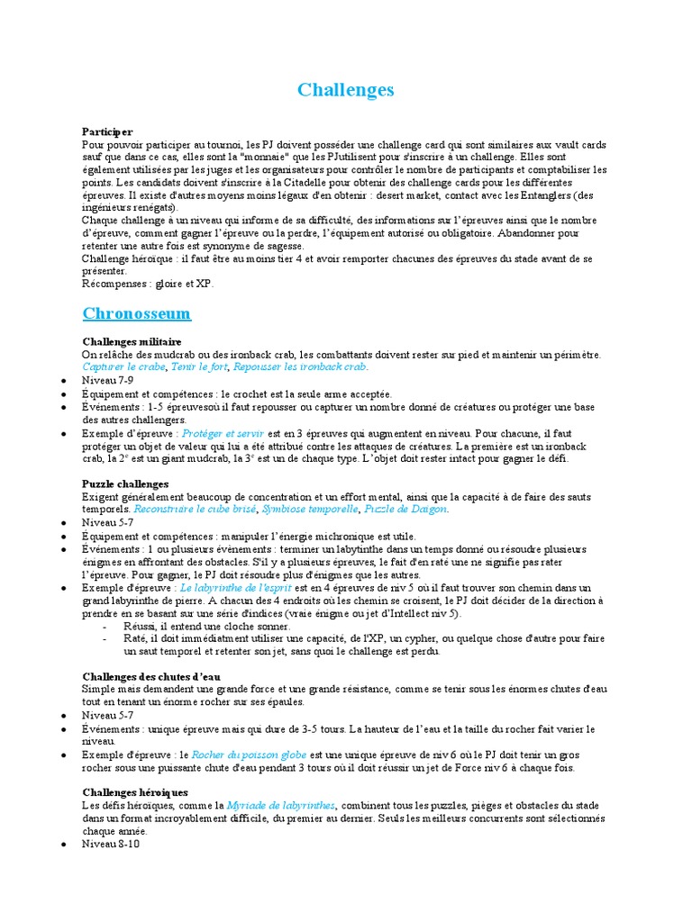 Challenges | PDF