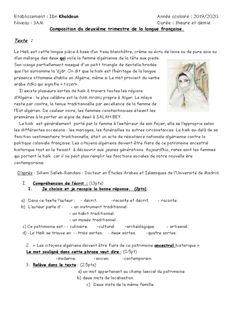 Le Haïk : Patrimoine Algérien Traditionnel | PDF | Algérie