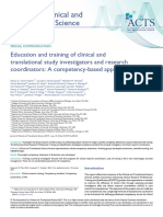 Education and Training of Clinical and Translational Study Investigators and Research Coordinators A Competency-Based Approach.