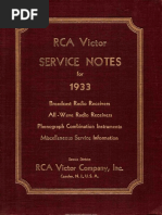 RCA Victor Service Notes 1933