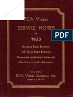 RCA Victor Service Notes 1933