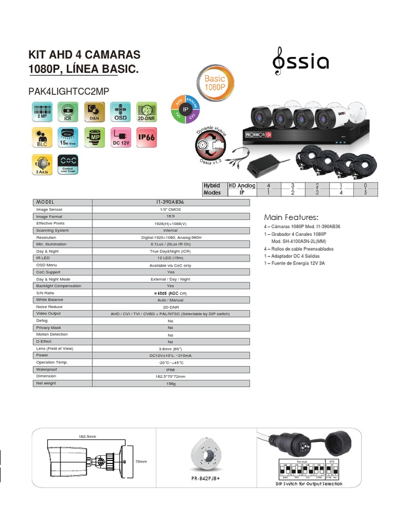 Four Camera 1080p Surveillance System Kit Includes NVR, Cameras, Cables