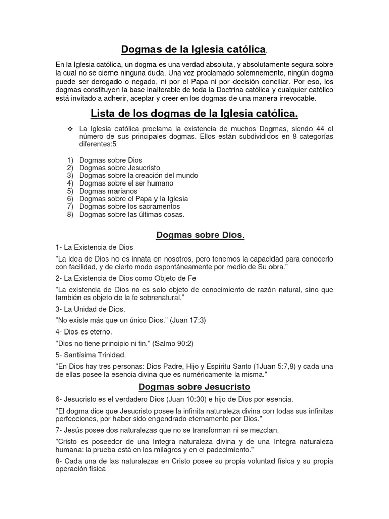 Dogmas de La Iglesia Católica (2) | PDF | Dogma | Papa