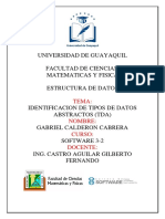 Identificación de Necesidades de Estructura de Datos - Gabriel Calderon Cabrera