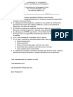 Exercício Proposto Nivelamento Geométrico (Teoria)