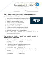 PRE - FINALS Examination in Contemporary World