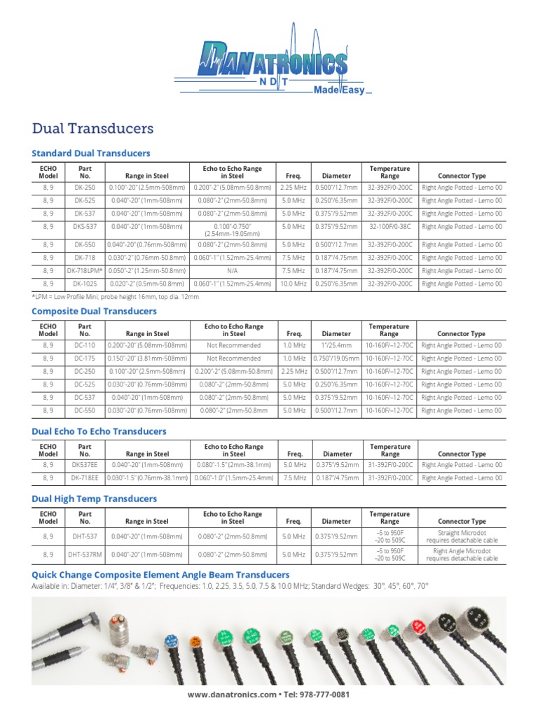 Danatronics Transducers Pdf Electrical Connector Equipment