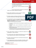 Instrucciones de seguridad contra incendios para visitantes Audi México