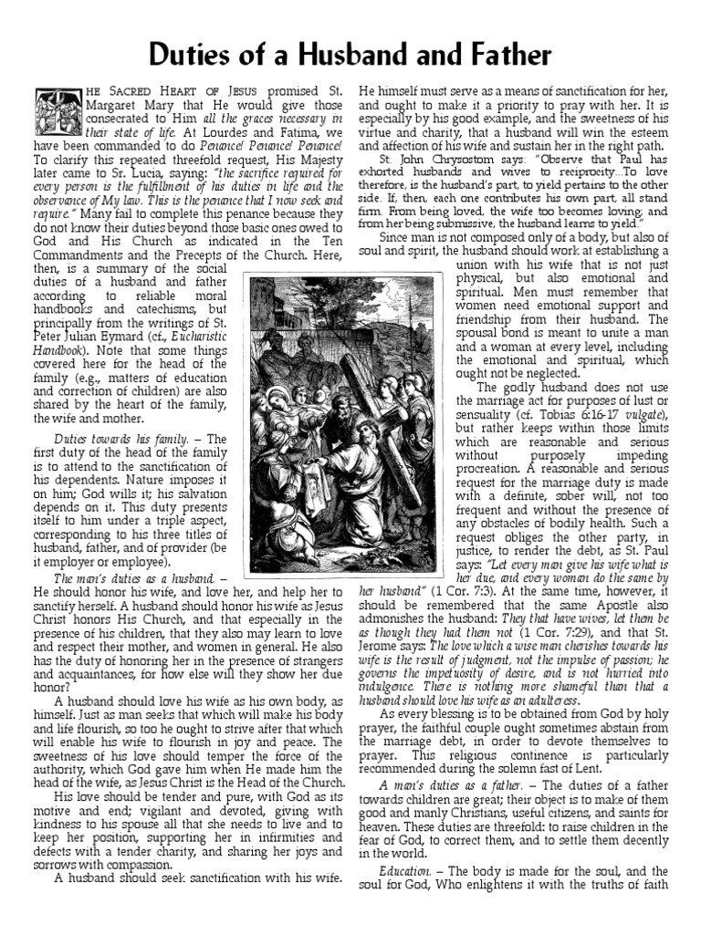 State Three Duties Of The Father