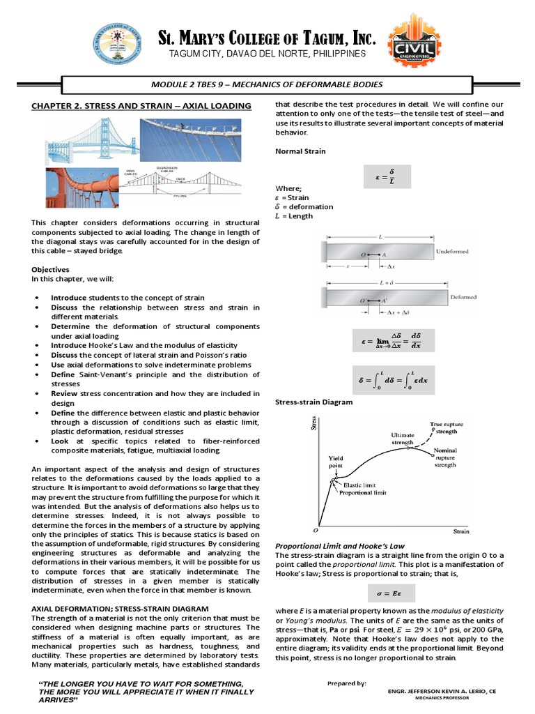 Simple Strain in Axial Loading | PDF | Deformation (Engineering ...