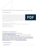 Recensement des ensembles vocaux de la Mayenne