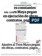 Ajustes Constantes en Tren Maya Pegan en Ejecución de Obras