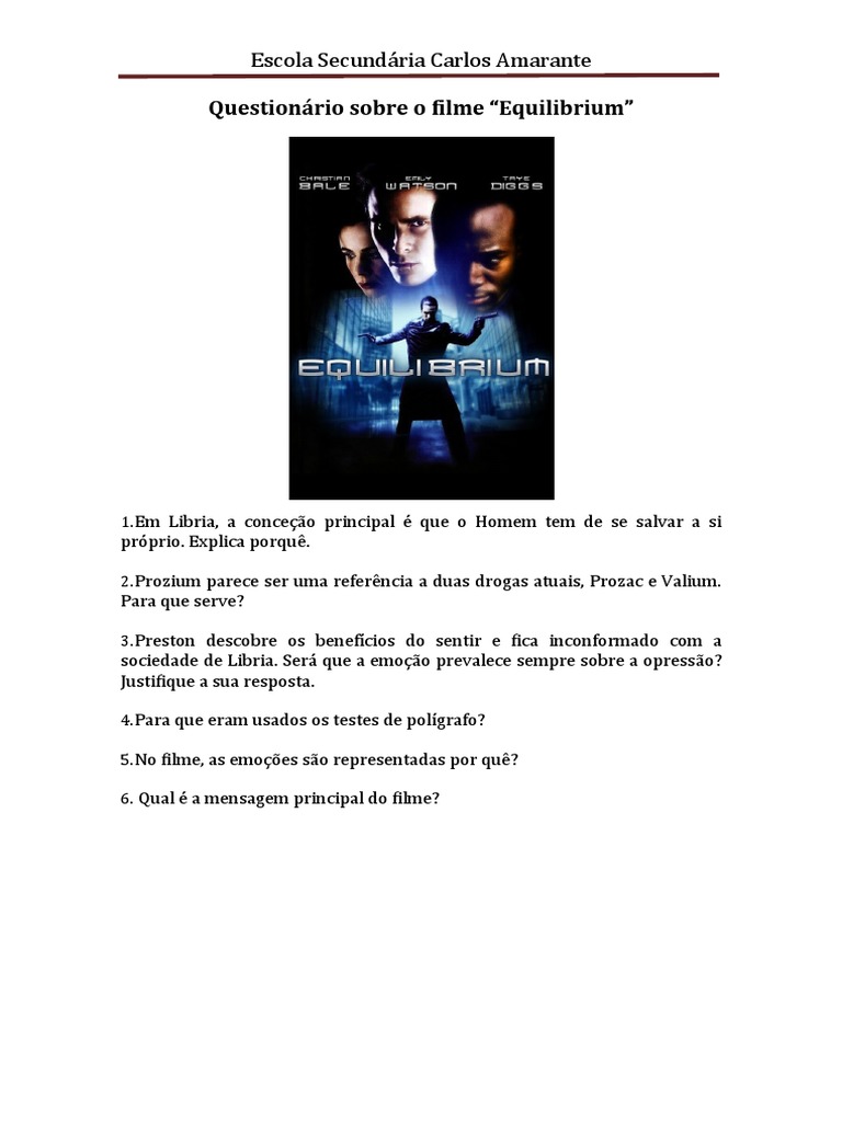 Questionario Equilibrium | PDF | Autoajuda