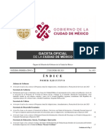 Í N D I C E: Órgano de Difusión Del Gobierno de La Ciudad de México