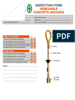 Concrete Anchor Inspection Checklist