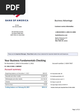 Bank of america