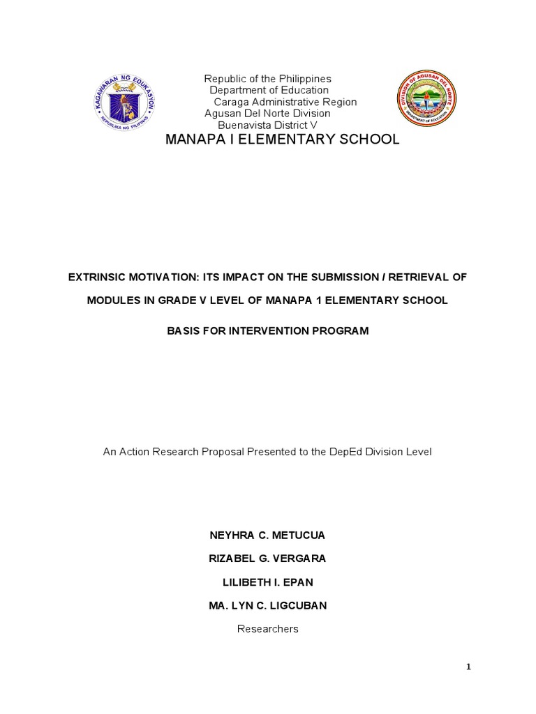 Manapa I Action Research 1a | PDF | Student's T Test | Learning