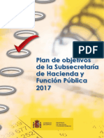 Plan Objetivos 2017 Subsecretaria