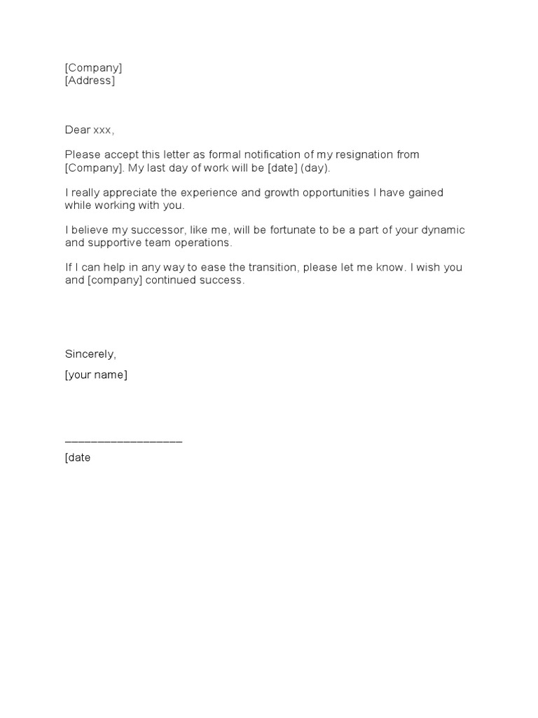 Resignation Letter Template | PDF